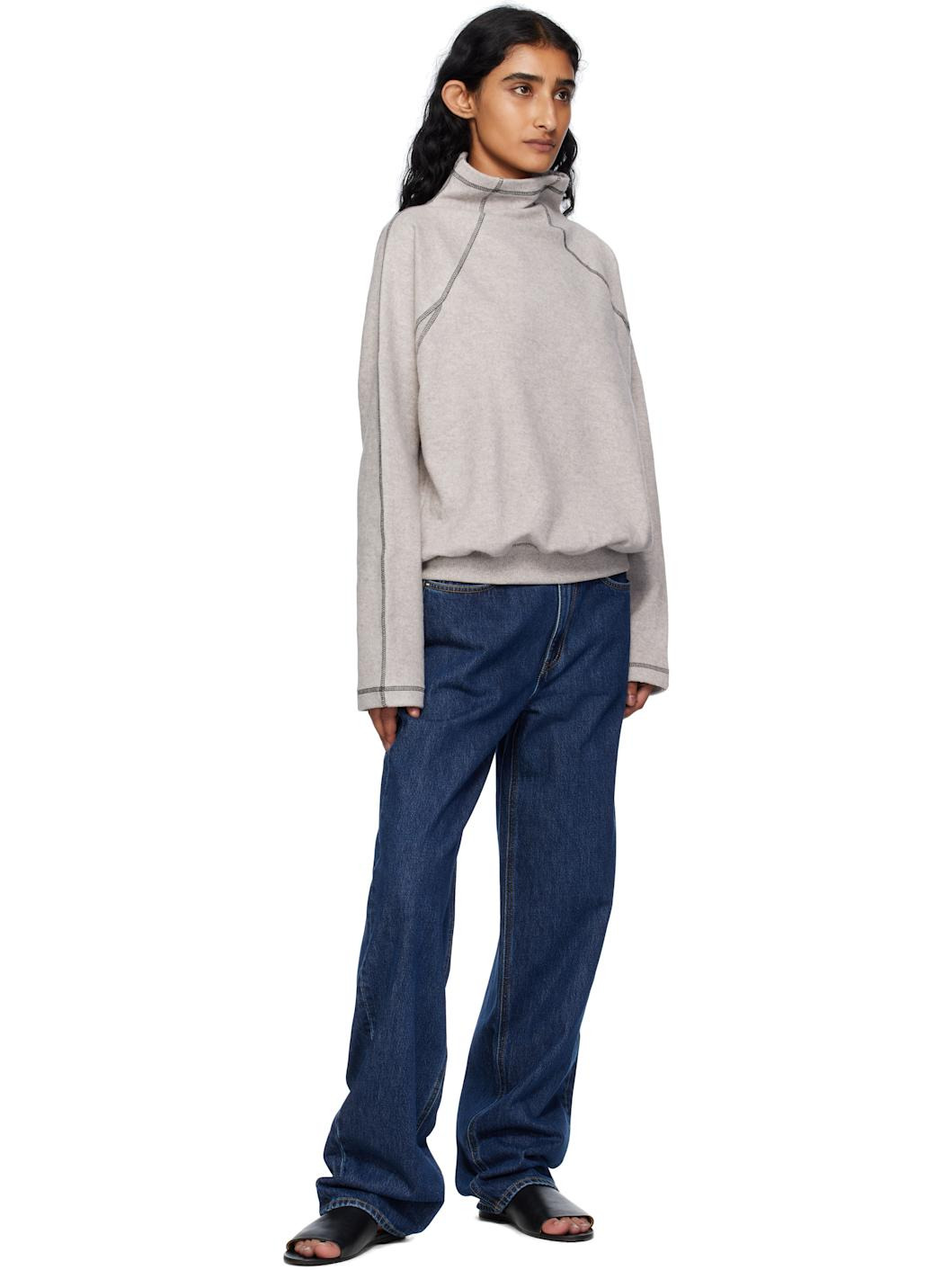 Gray Fold Turtleneck - 4