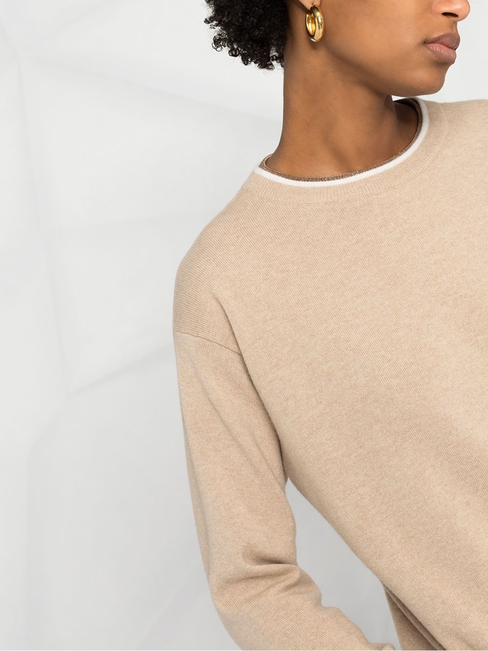 fine knit crewneck jumper - 3