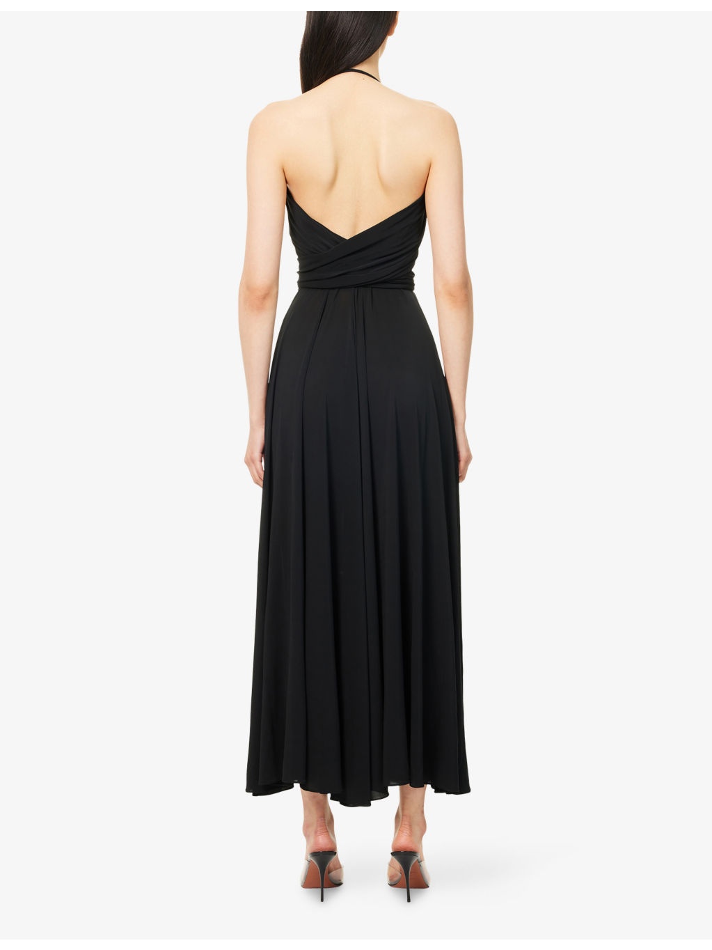 Cross Halterneck Stretch-Woven Maxi Dress - 4