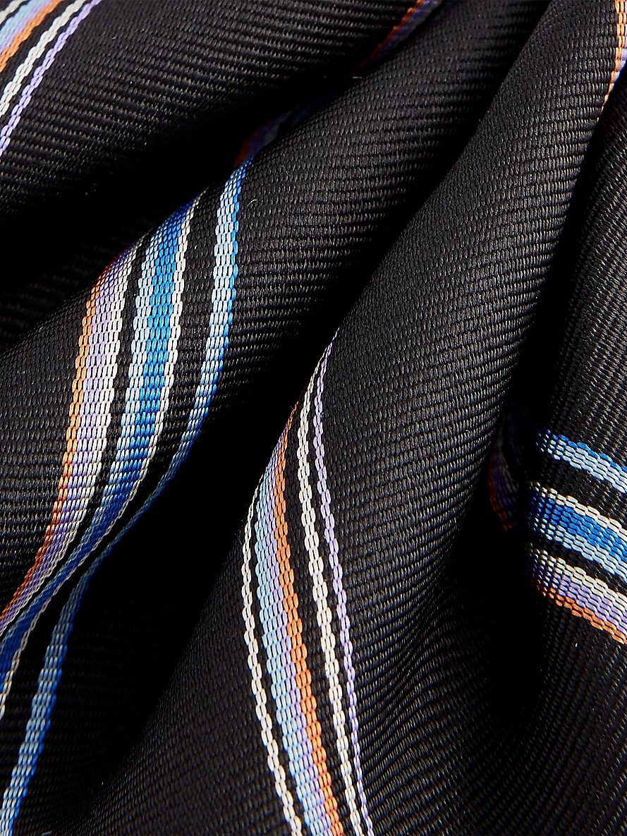 Striped wide-blade silk tie - 2