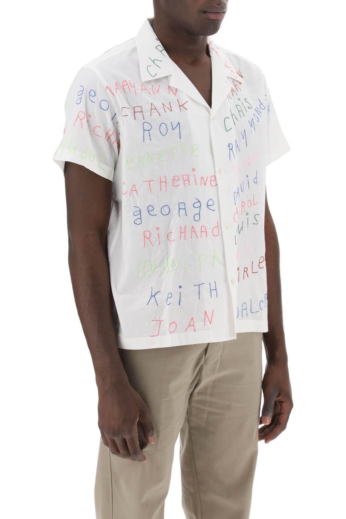 FAMILIAL BOWLING SHIRT WITH LETTERING EMBROIDERIES - 3