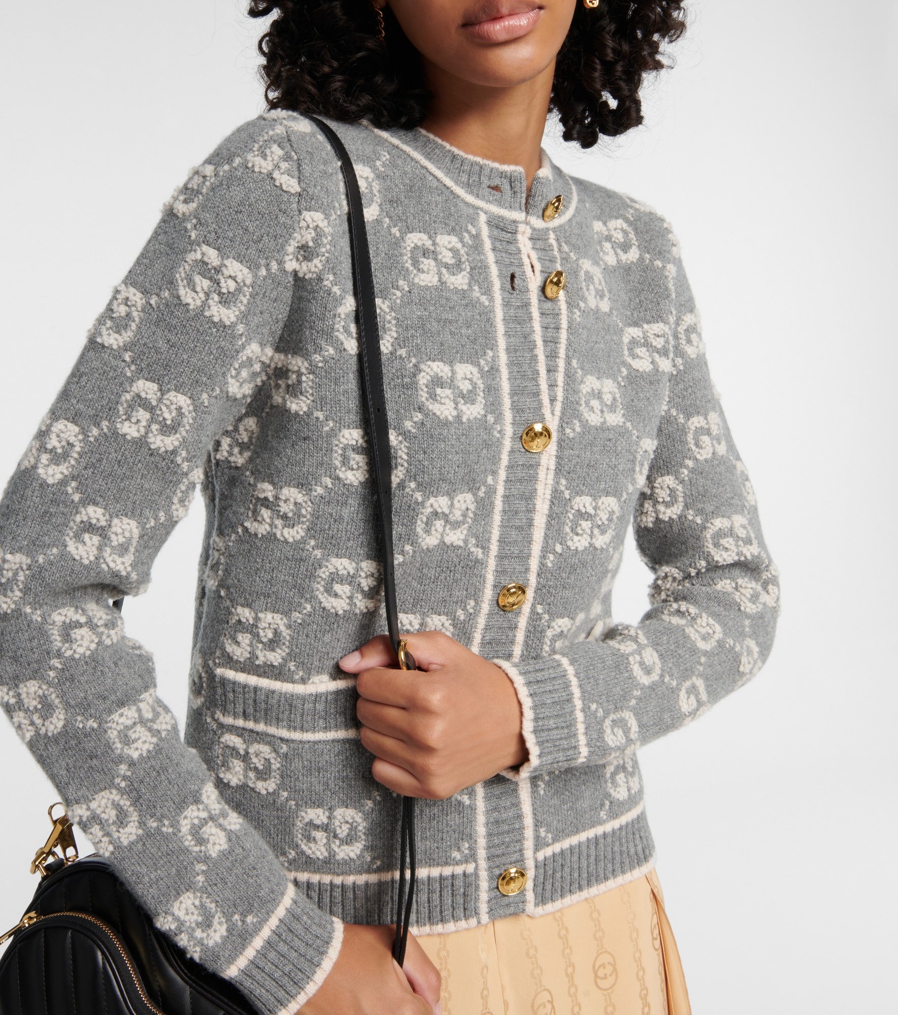 GG wool bouclé jacquard cardigan - 5
