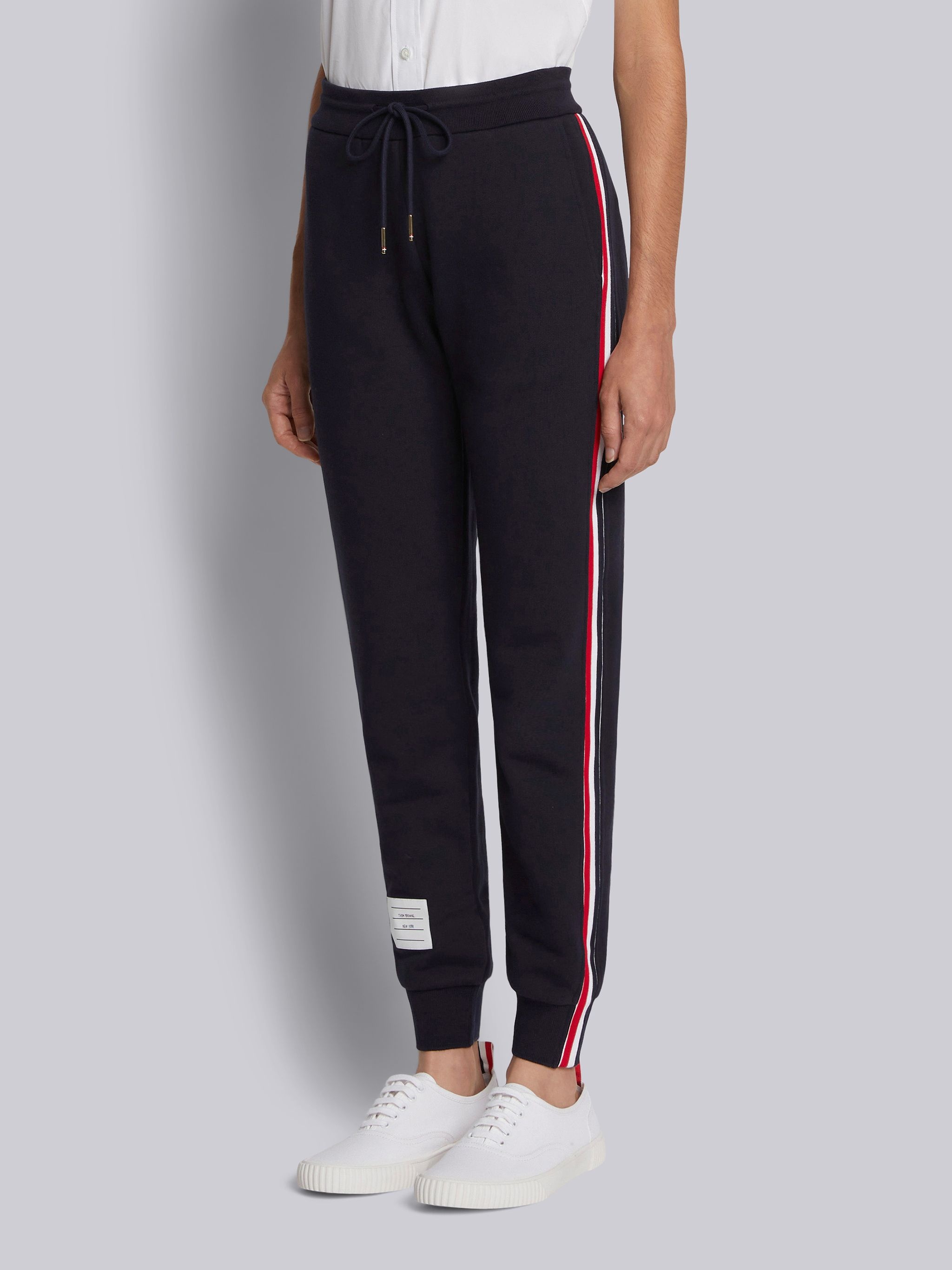 Navy Loopback Stripe Sweatpants - 2