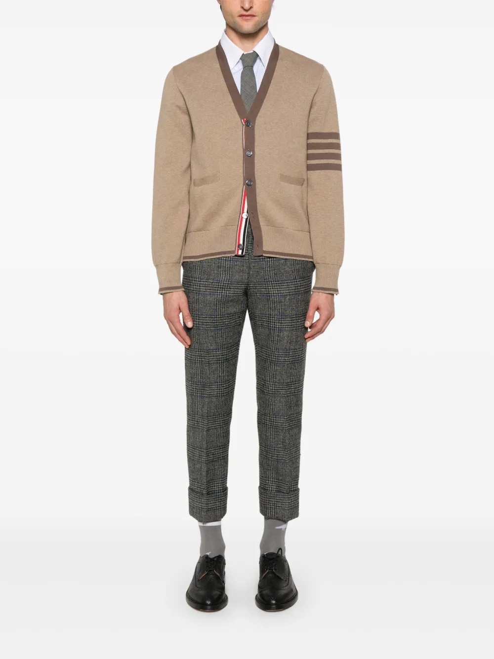 THOM BROWNE - Men Milano Stitch V Neck Knitwear - 1