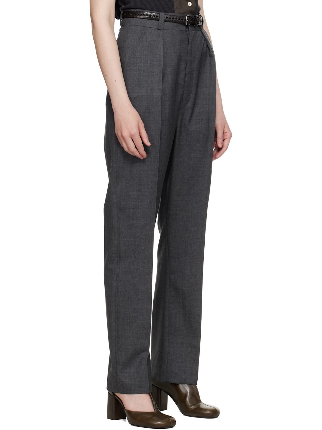Gray Dropped Crotch Soft Trousers - 2