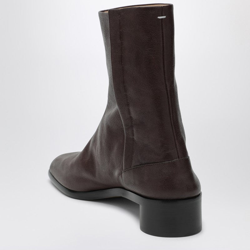 Maison Margiela Brown Leather Tabi Ankle Boots Men - 2