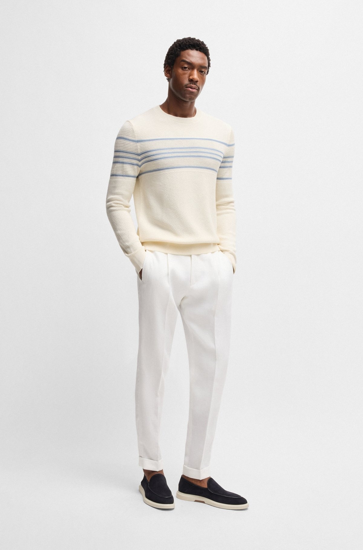 REGULAR-FIT TROUSERS IN LINEN - 3