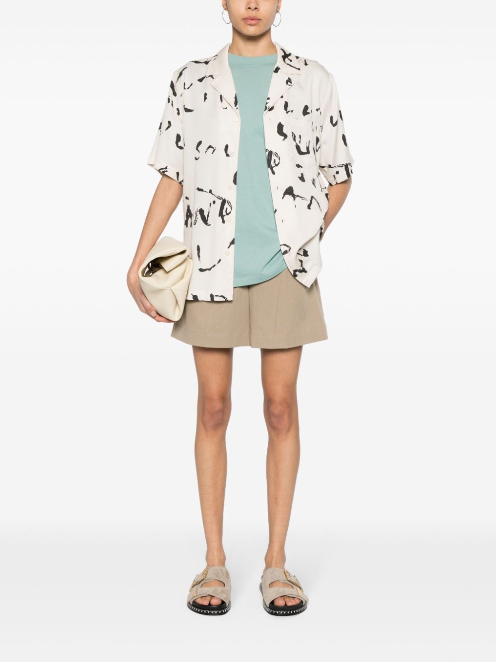 poplin cotton-blend shorts - 2
