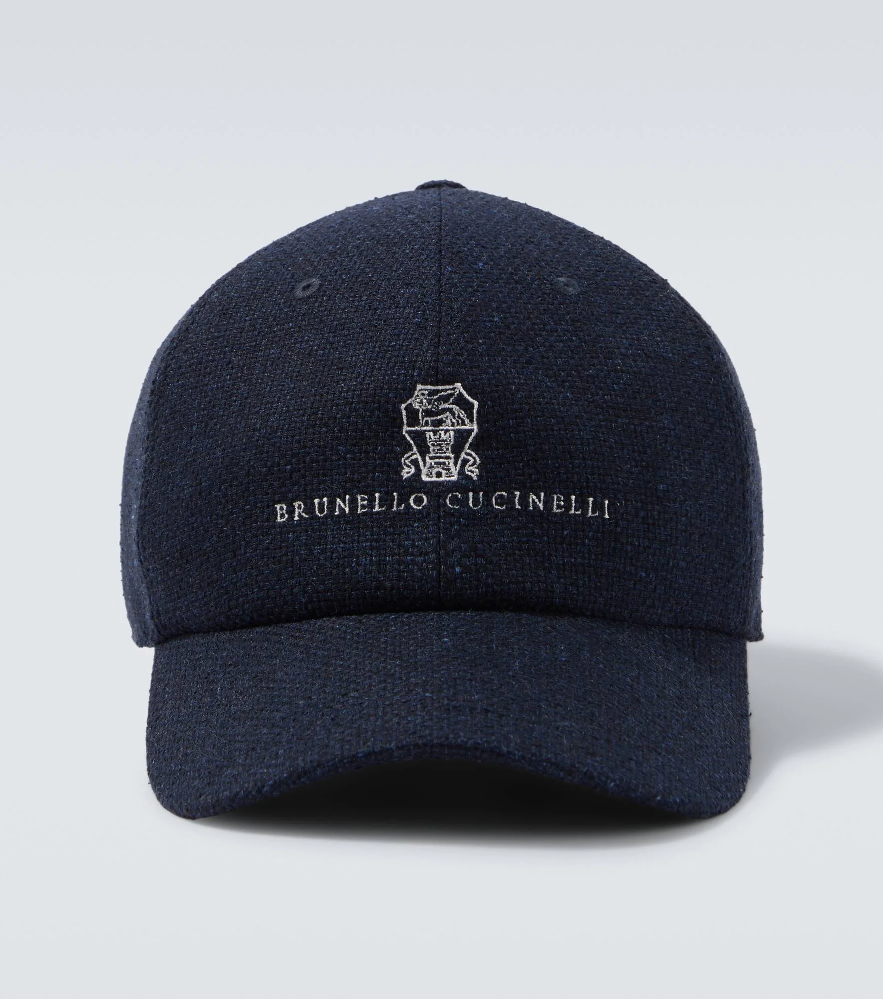 Logo silk, linen, and wool baseball cap - 1
