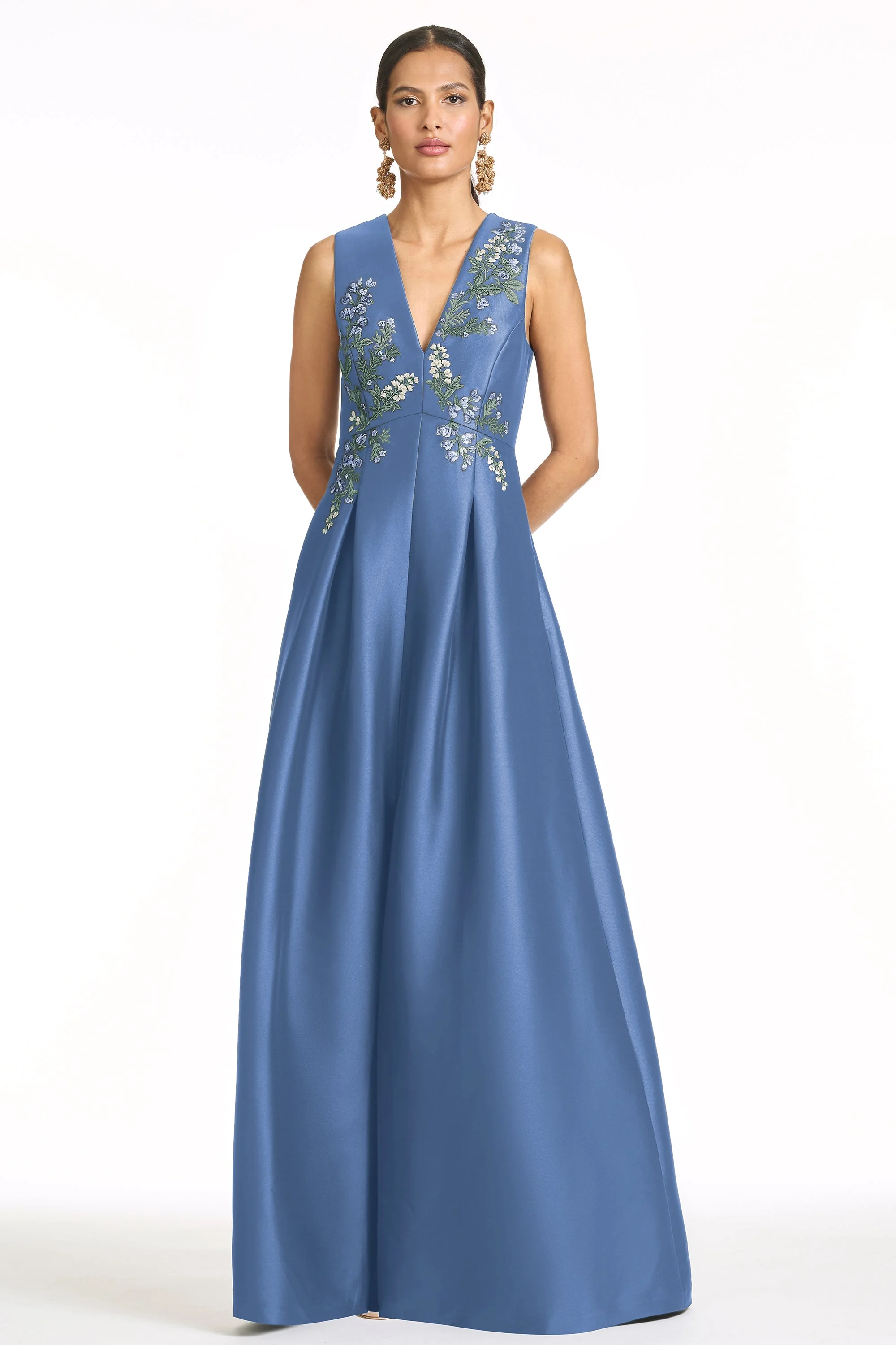 EMBROIDERED BROOKLYNNE GOWN - OPAL - 1