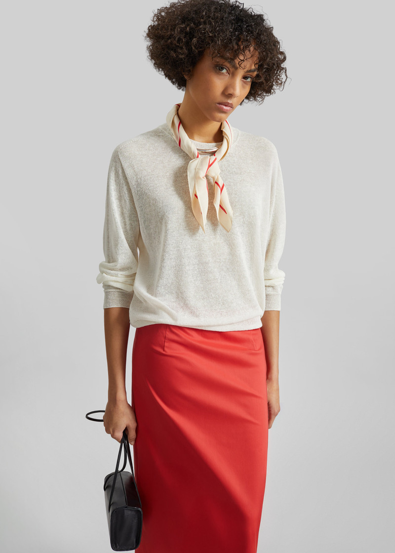 Ivrea Sheer Knit Top - Ivory 3