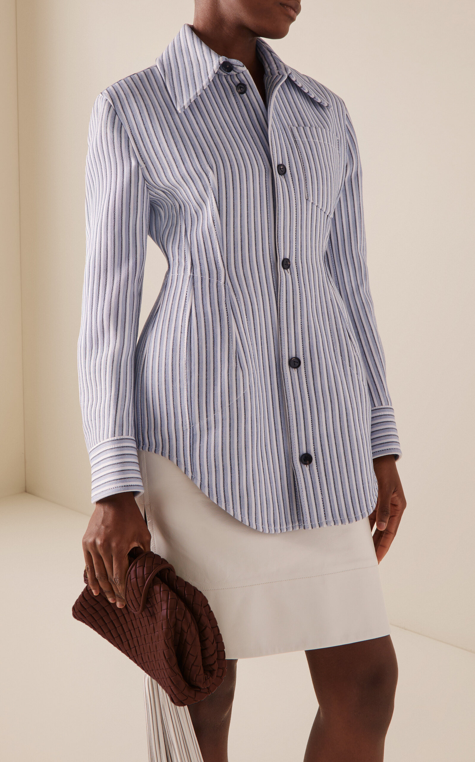 Light Structured Cotton Stripe Jacket stripe - 2