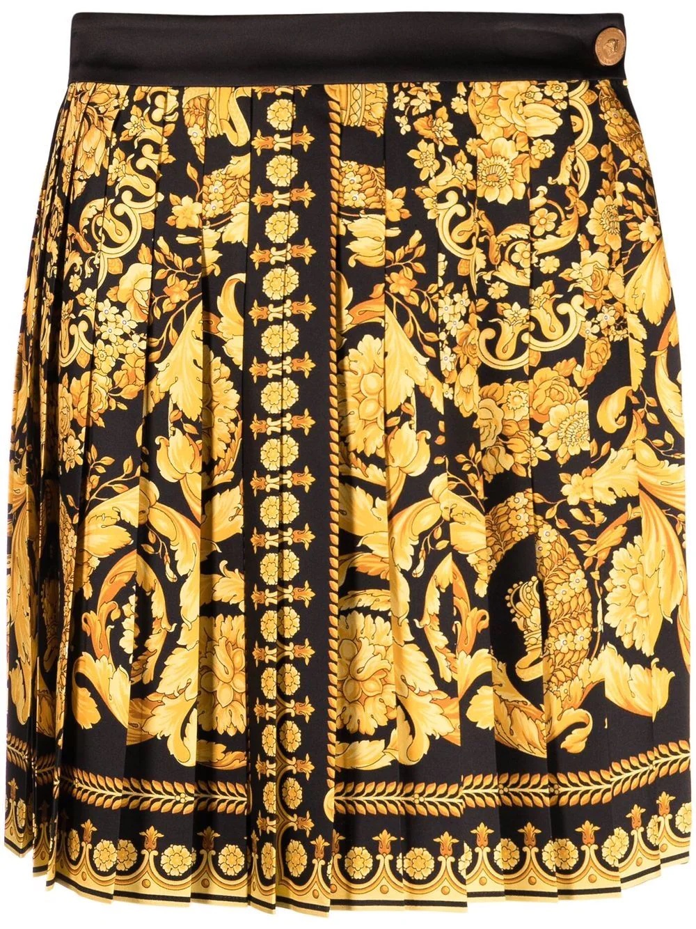 baroque-print pleated skirt - 1