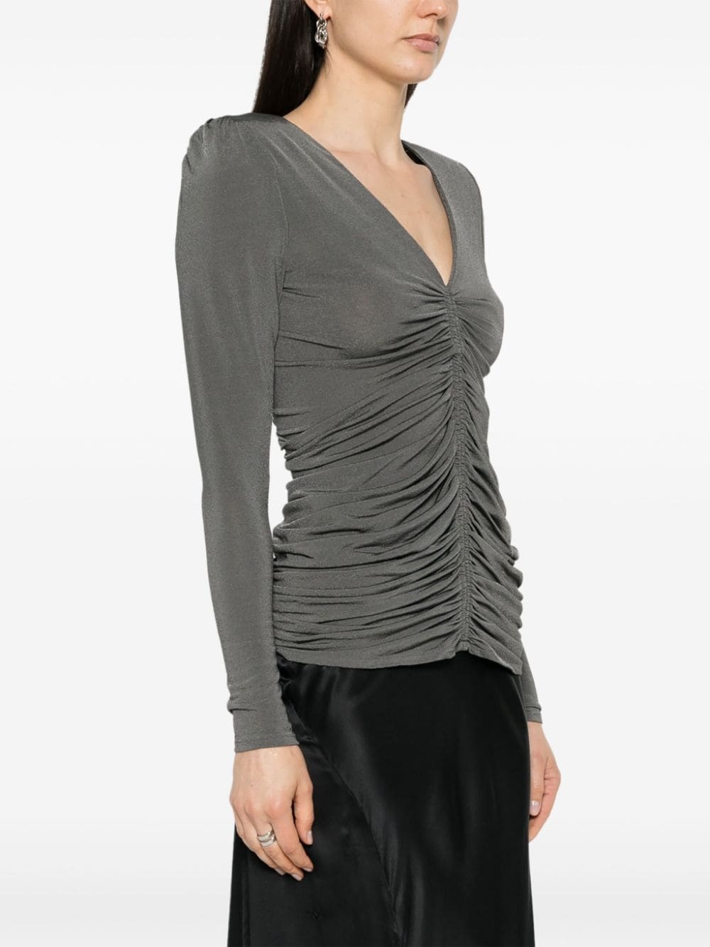 ruched long-sleeve top - 3