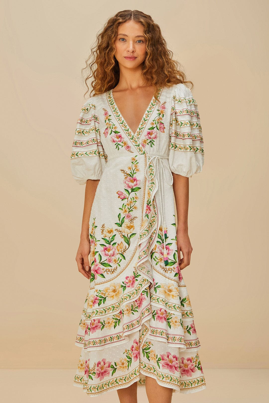 Off-White Palm Dream Wrap Midi Dress - 2