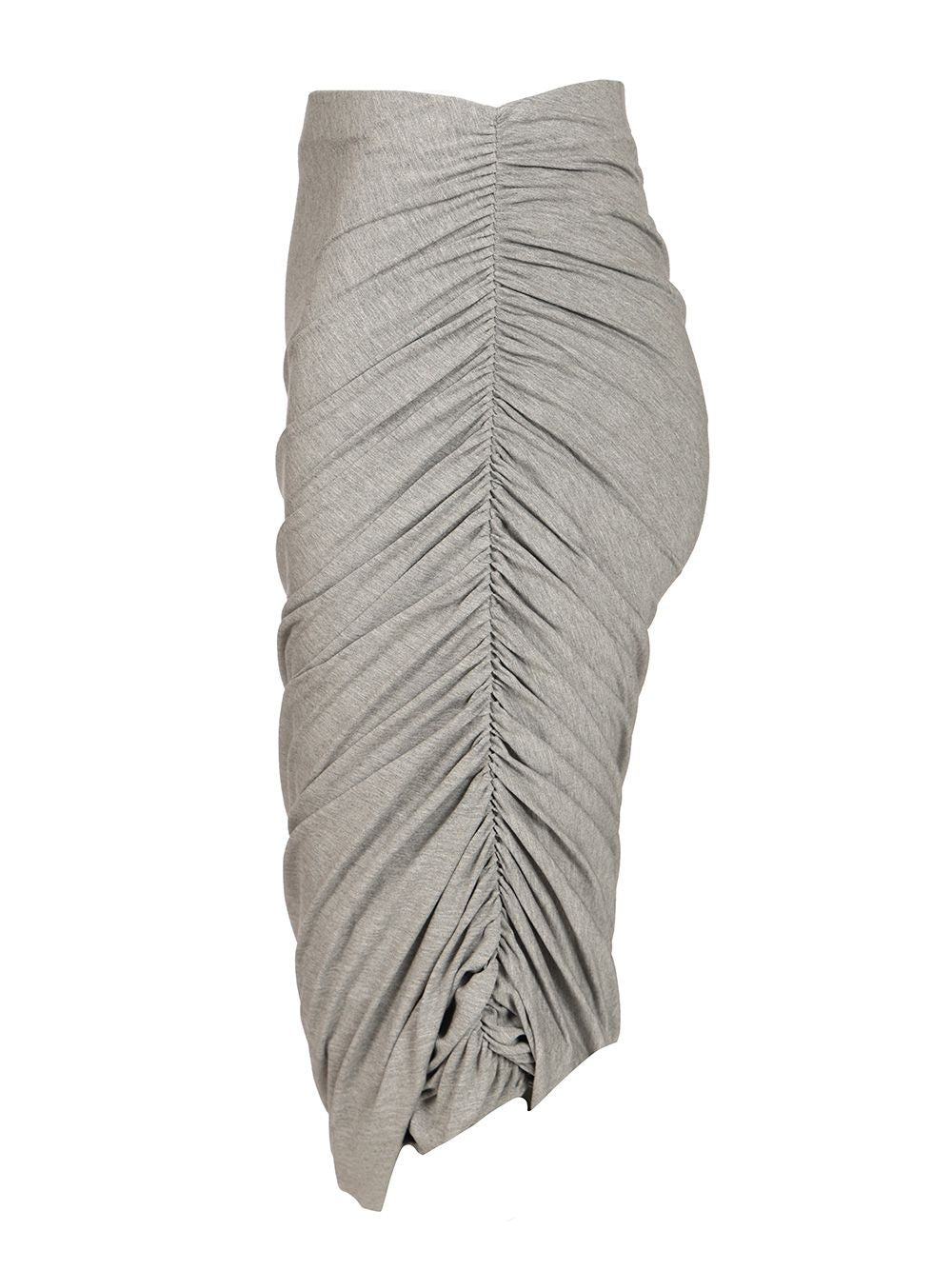 Gathered Midi Skirt Skirts Grey - 3