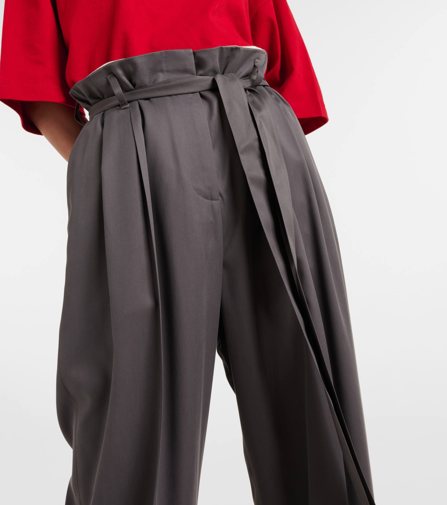 Lonan high-rise silk pants - 4