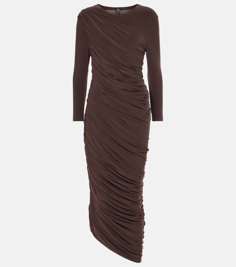 Gathered jersey midi dress 1