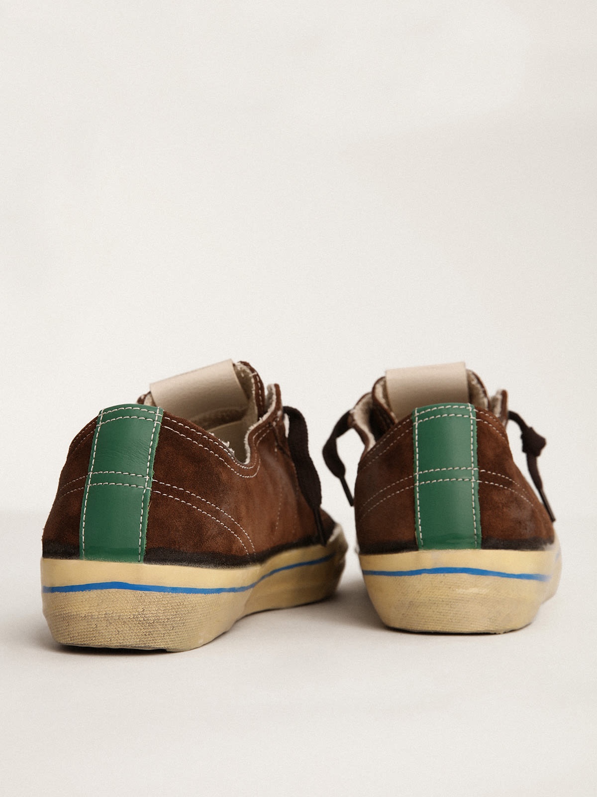 Women's V-Star LTD in suede with brown star and green leather heel tab - 4