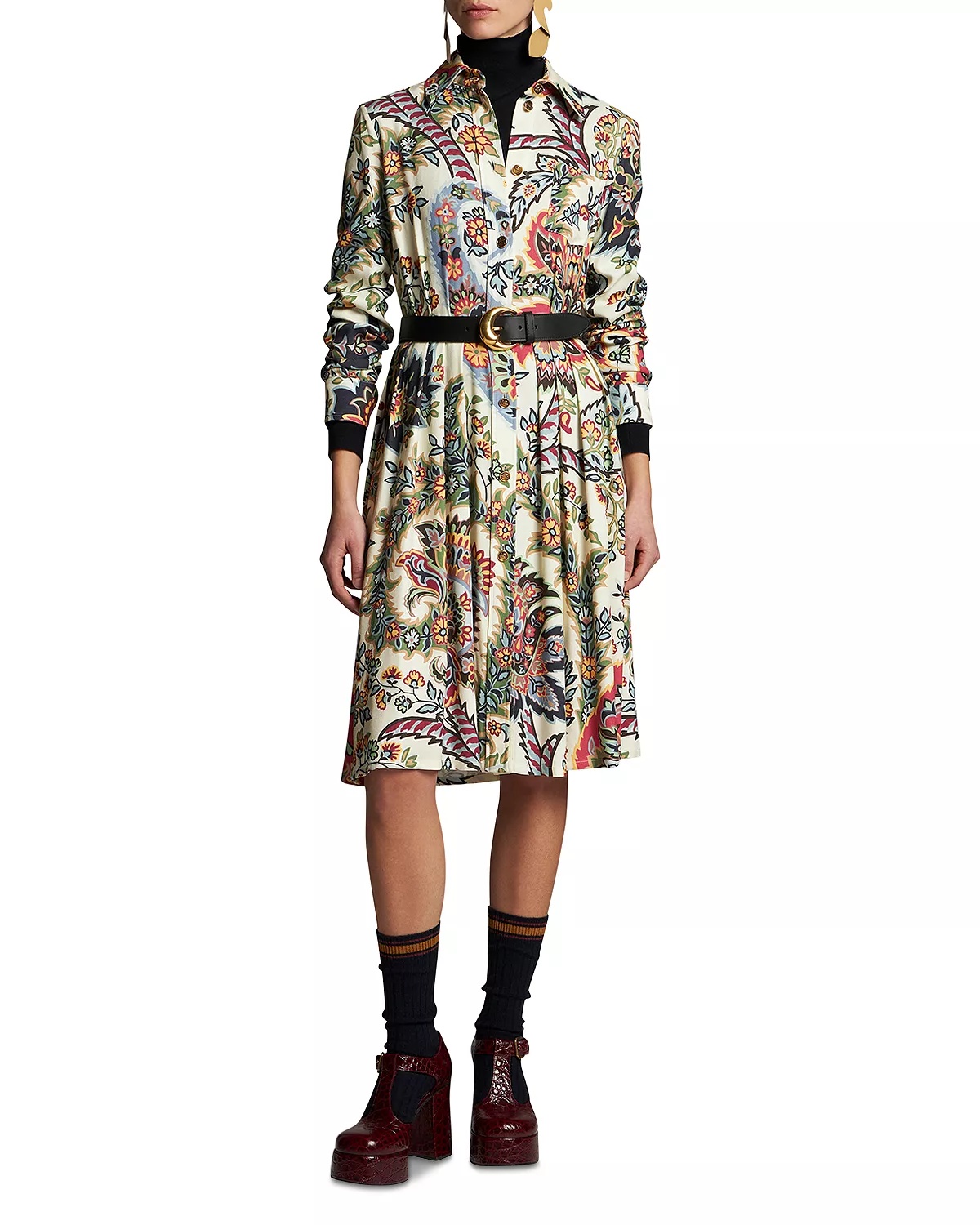 Printed Shirt Dress - 2