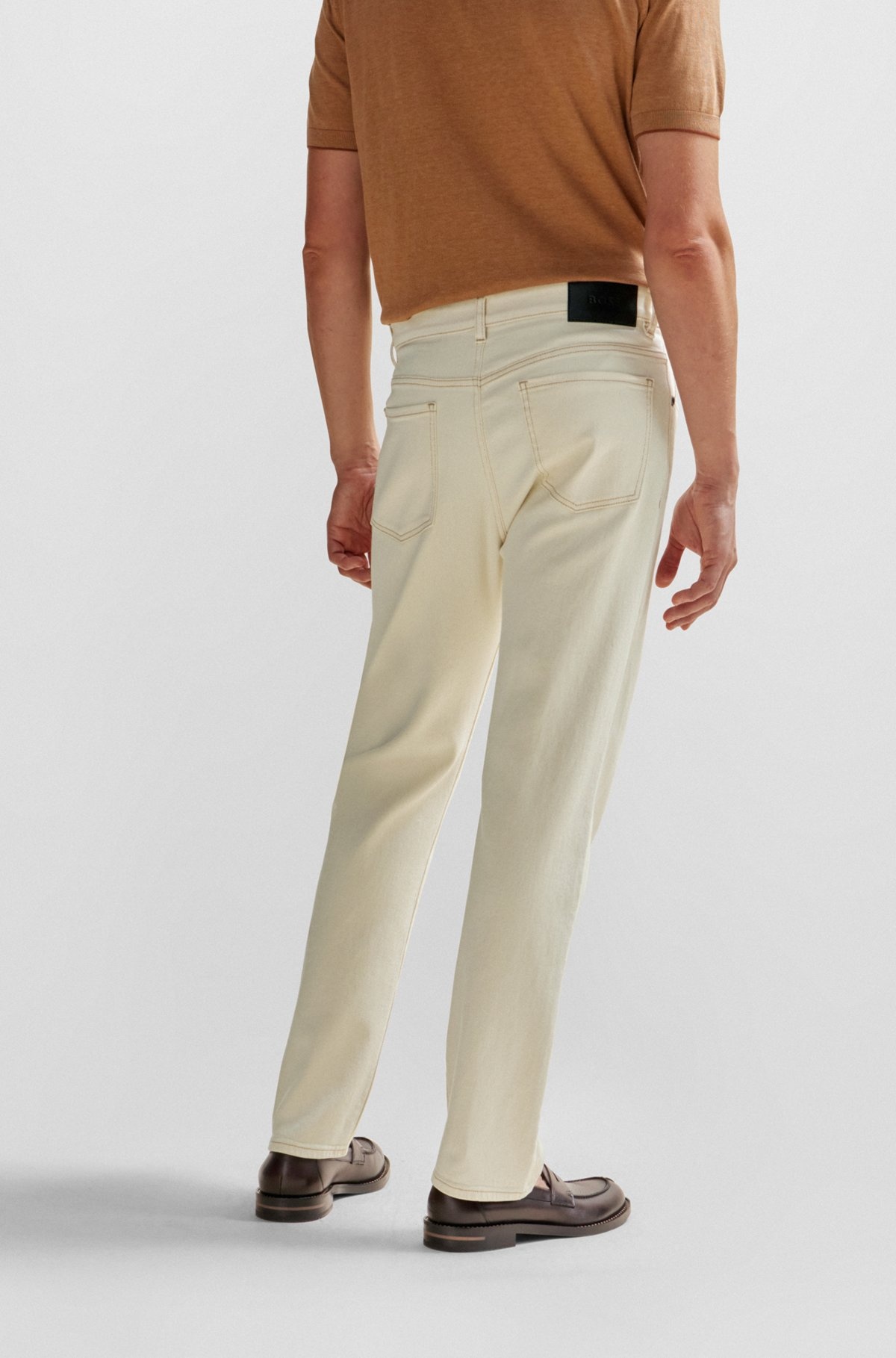 REGULAR-FIT JEANS IN ECRU LUXURY-COMFORT DENIM - 4