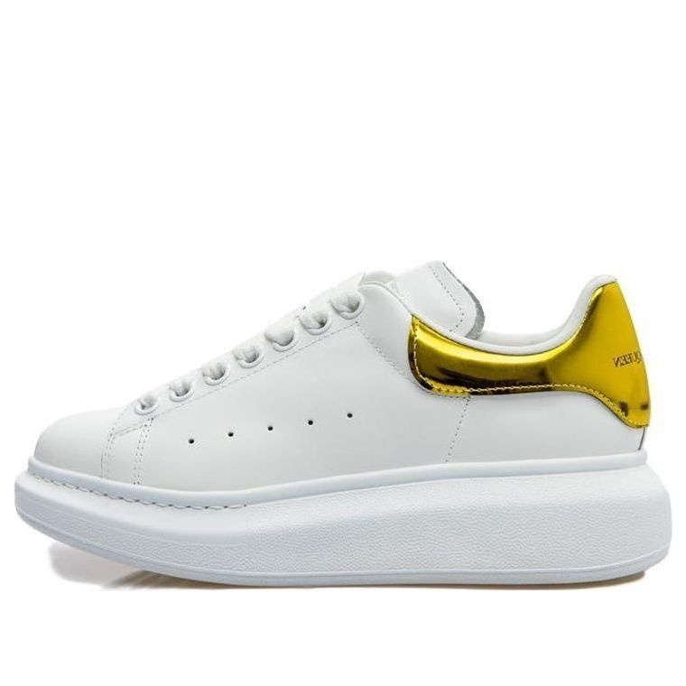 (WMNS) Alexander McQueen Oversized Sneaker 'White Yellow Metallic' 676702WICGG9429 - 1