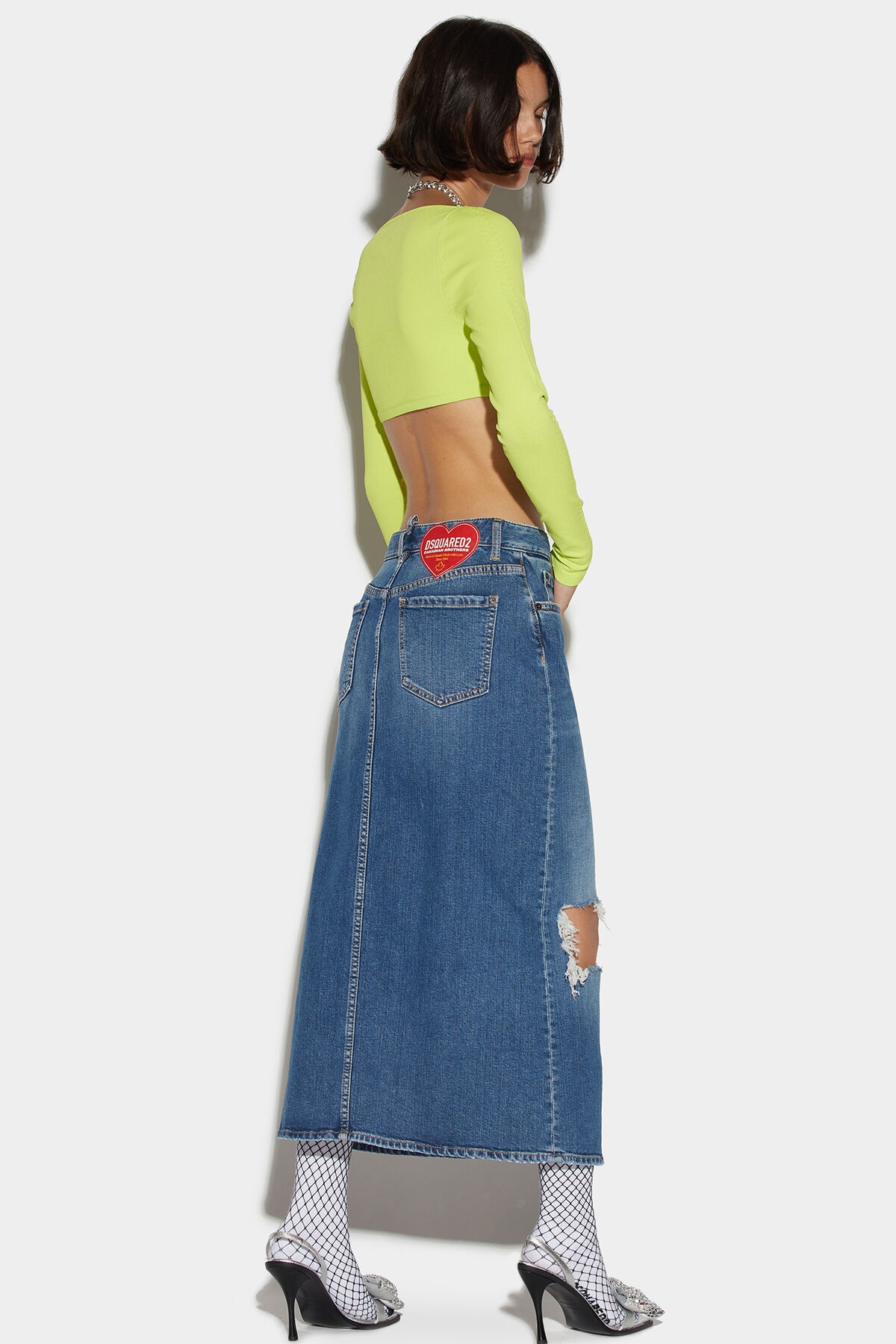 RIPPED-KNEE SKIRT - 4