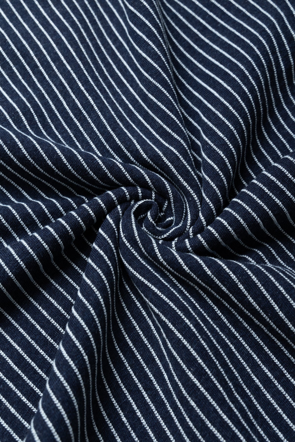 Yarn Dyed Indigo Shawl Collar Sweatshirt - Indigo Stripe - 11