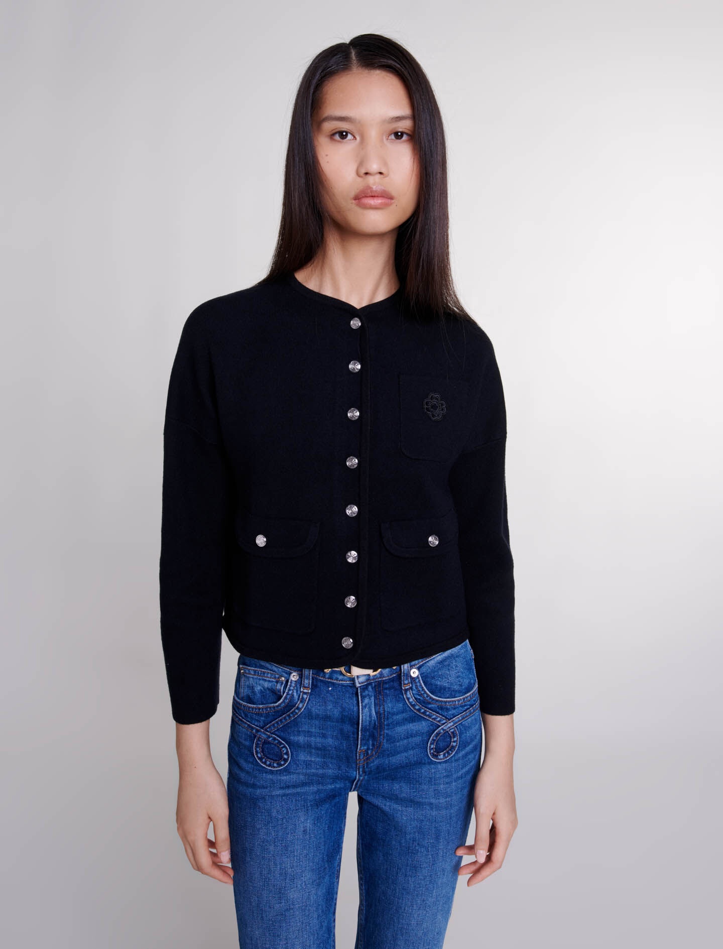 Cropped knit cardigan - 5