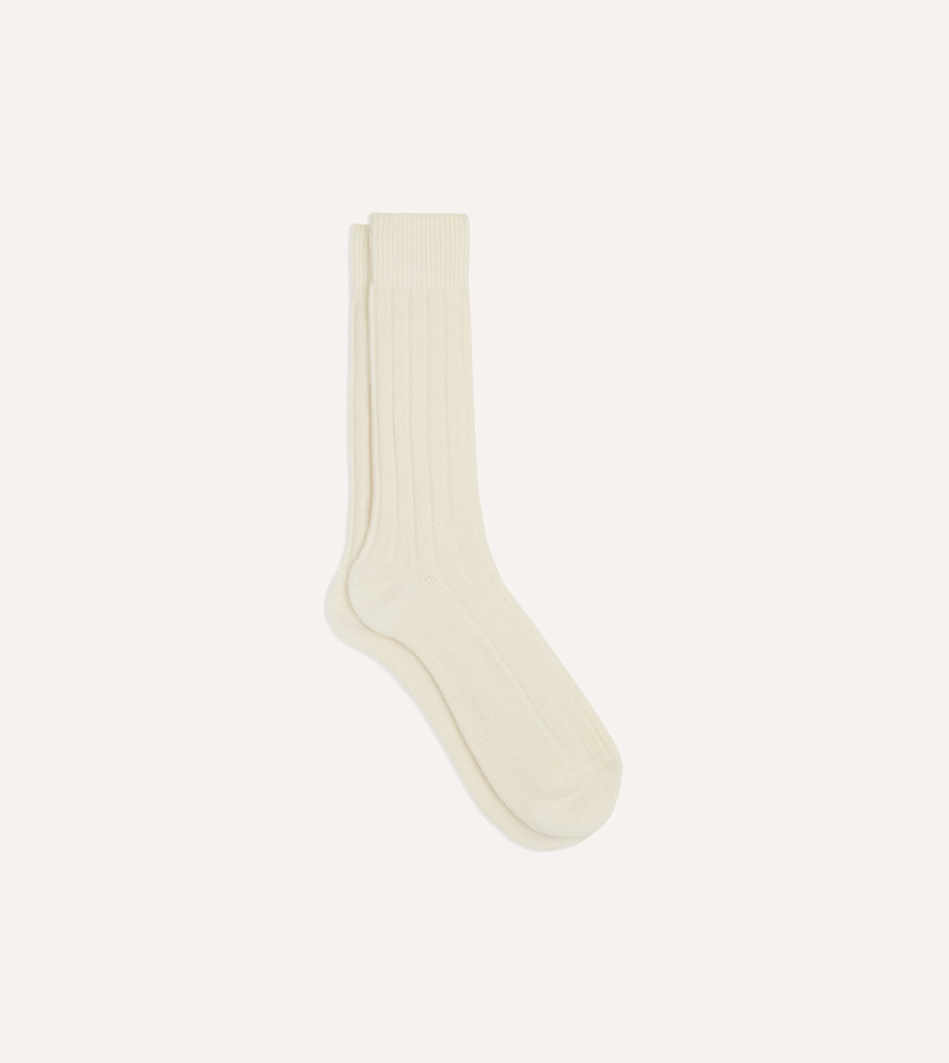 Ecru Wool Casual Socks - 1