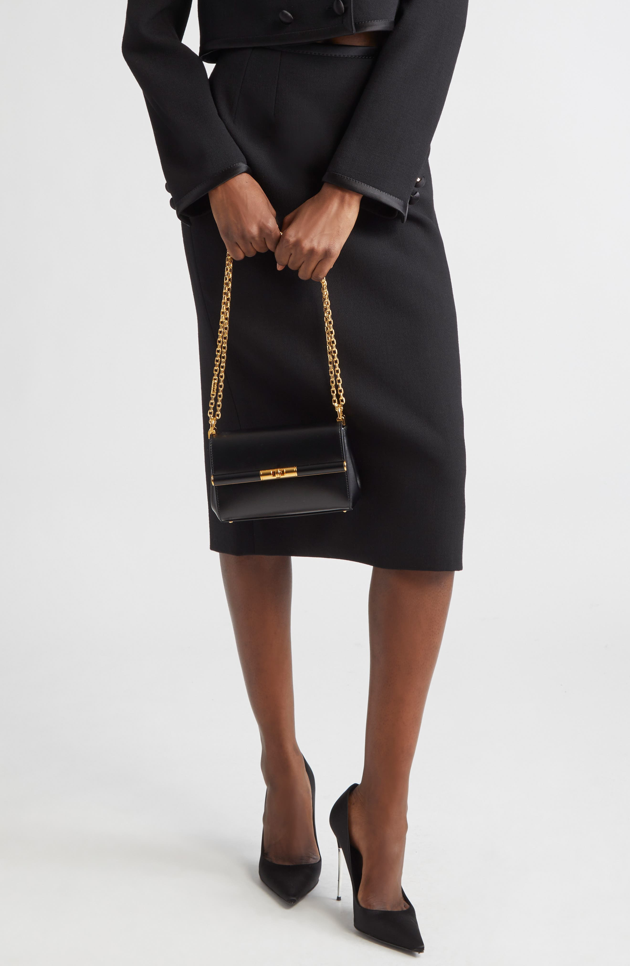 Dolce&Gabbana Marlene Chain Strap Shoulder Bag in Nero at Nordstrom - 2