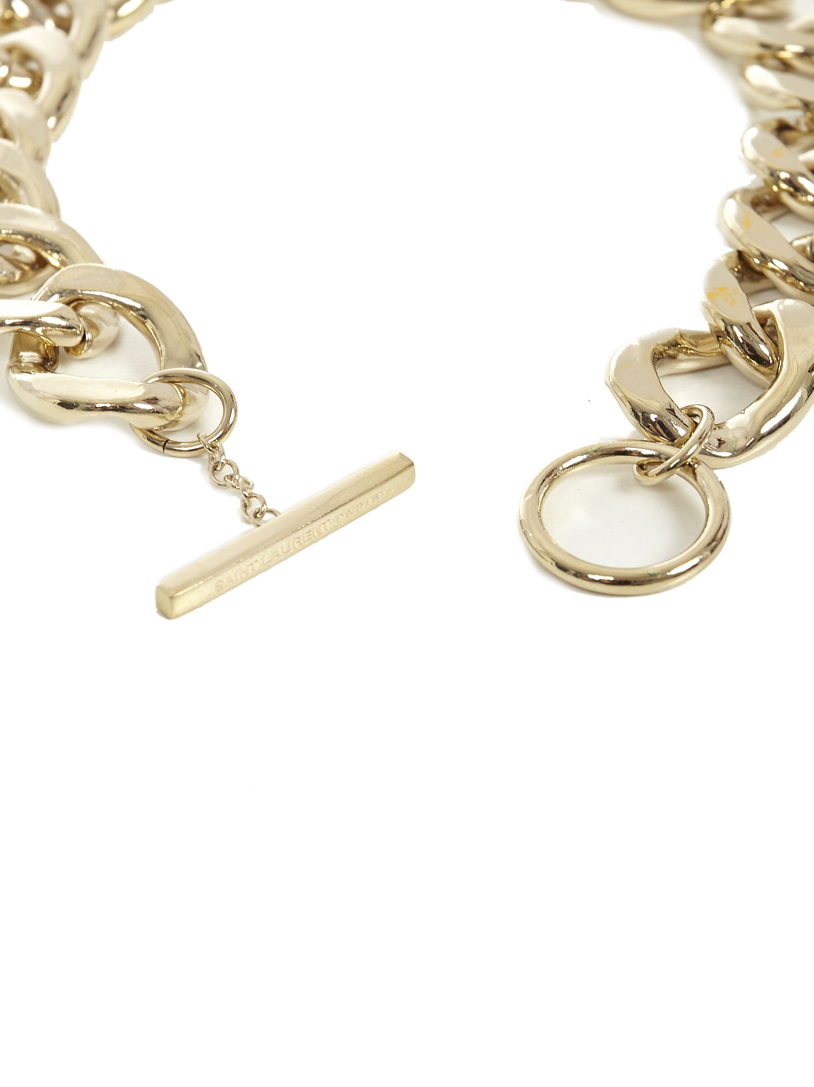 Golden brass curb-link chain necklace. - 3
