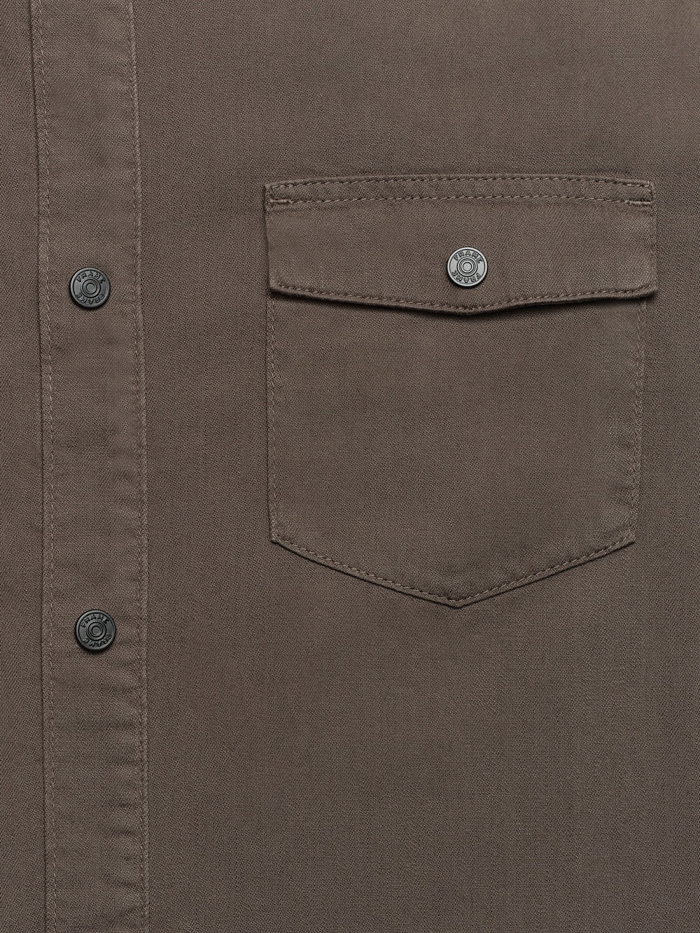 Fashion Denim Shirt in Dark Olive - 2