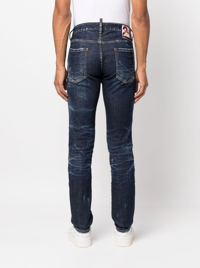 logo-patch skinny-cut jeans - 4