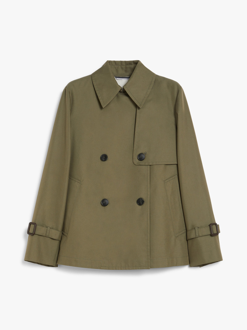 BIGLIA Water-repellent gabardine short trench coat 1