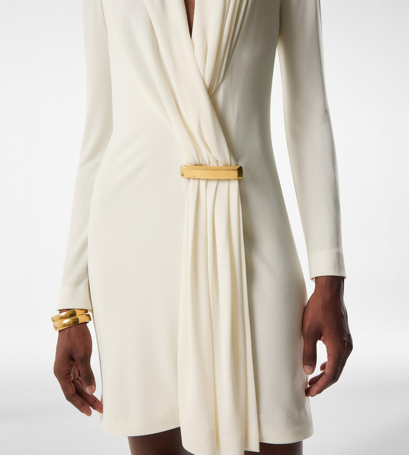 TOM FORD V-NECK LONG SLEEVE COCKTAIL DRESS WITH BAR DETAIL outlook