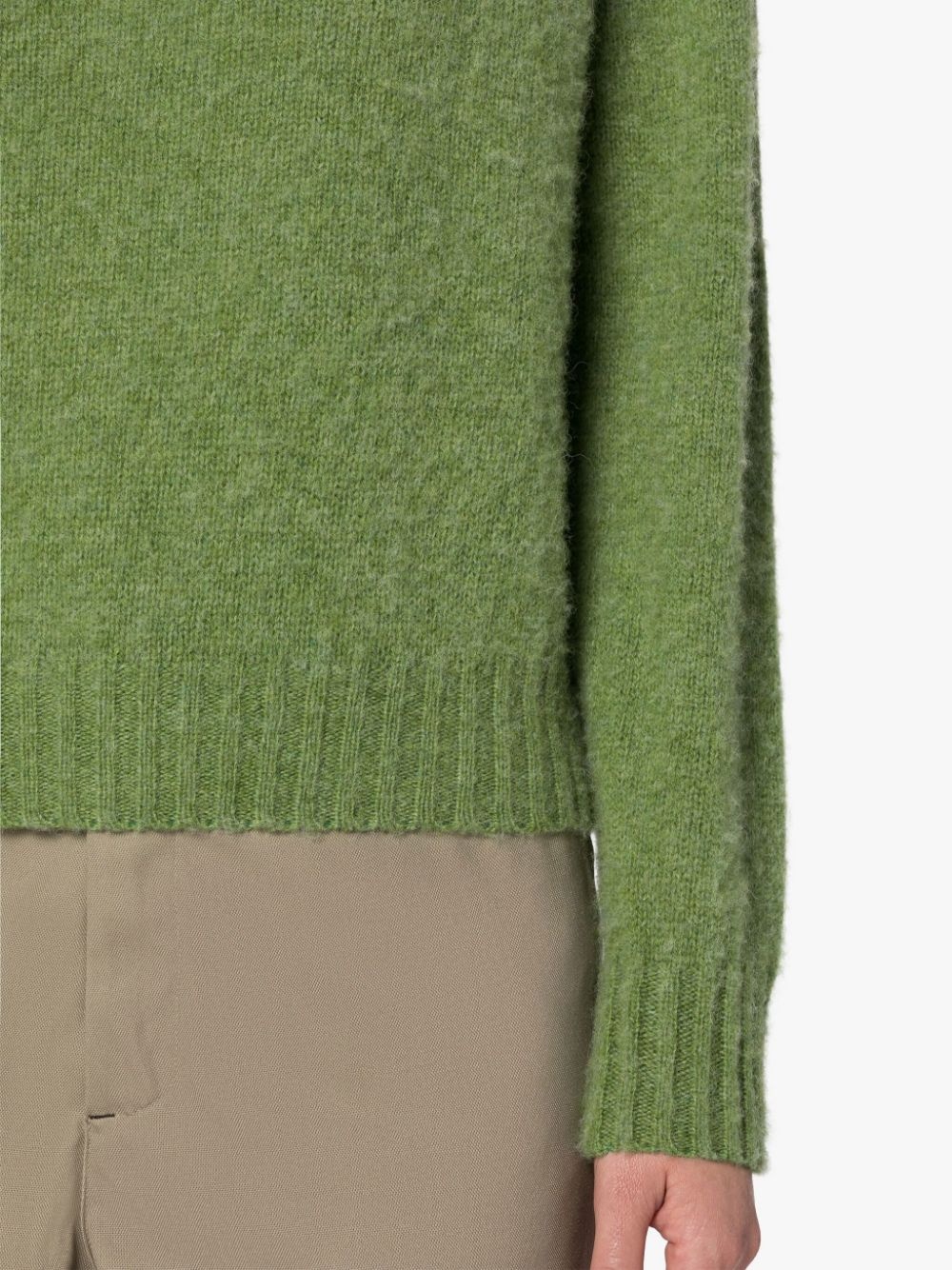 KENNEDI APPLE GREEN WOOL CREWNECK SWEATER - 5