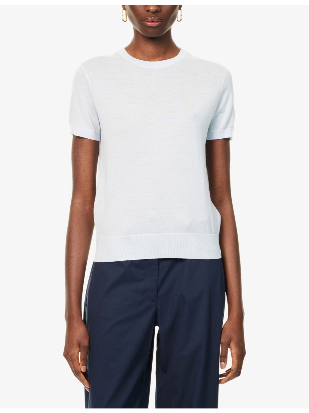 Basic Short-Sleeves Wool T-Shirt - 3