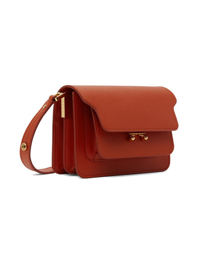Marni Orange Saffiano Leather Mini Trunk Bag outlook