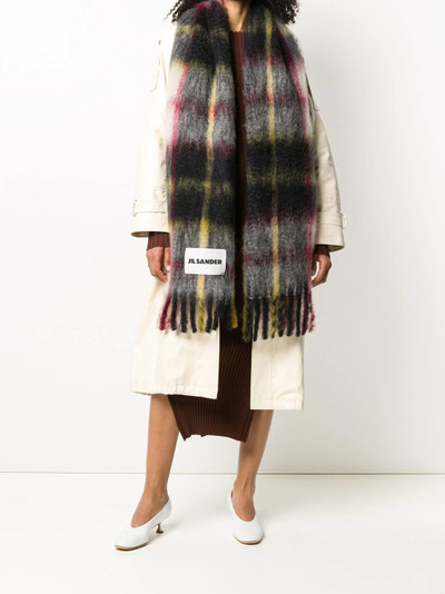 Jil Sander check mohair scarf outlook