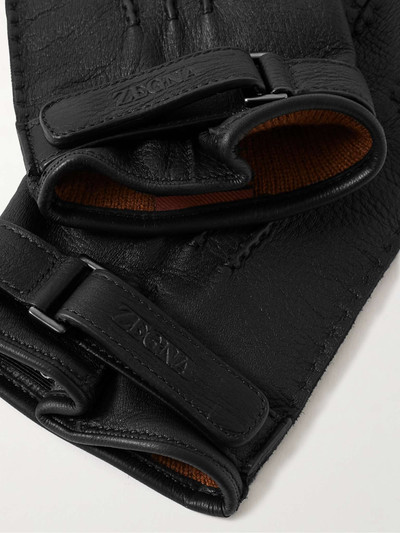 ZEGNA Cashmere-Lined Leather Gloves outlook