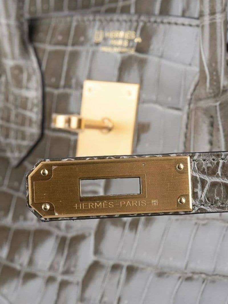 Hermes Birkin HSS 30 Bag Gris Tourterelle / Blue Sapphire Porosus Crocodile 3
