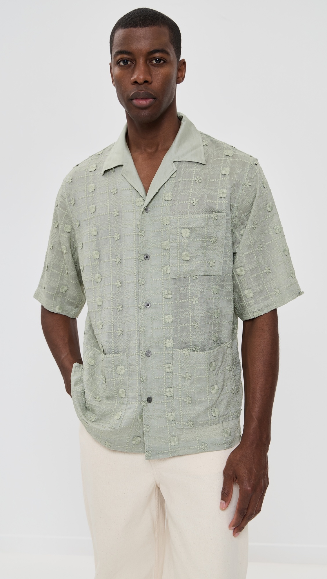 Ben Embroidered Camp Shirt - 6