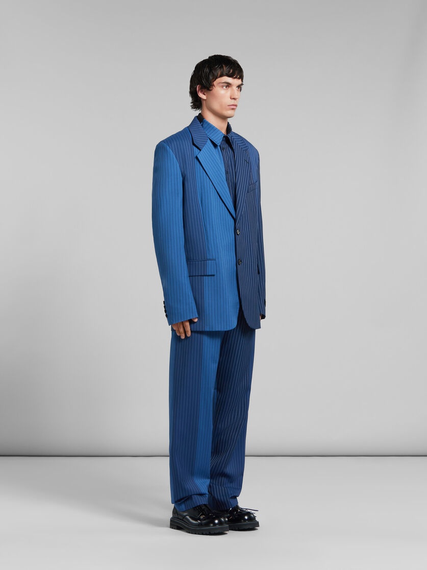 BLUE DÉGRADÉ PINSTRIPE WOOL BLAZER - 6
