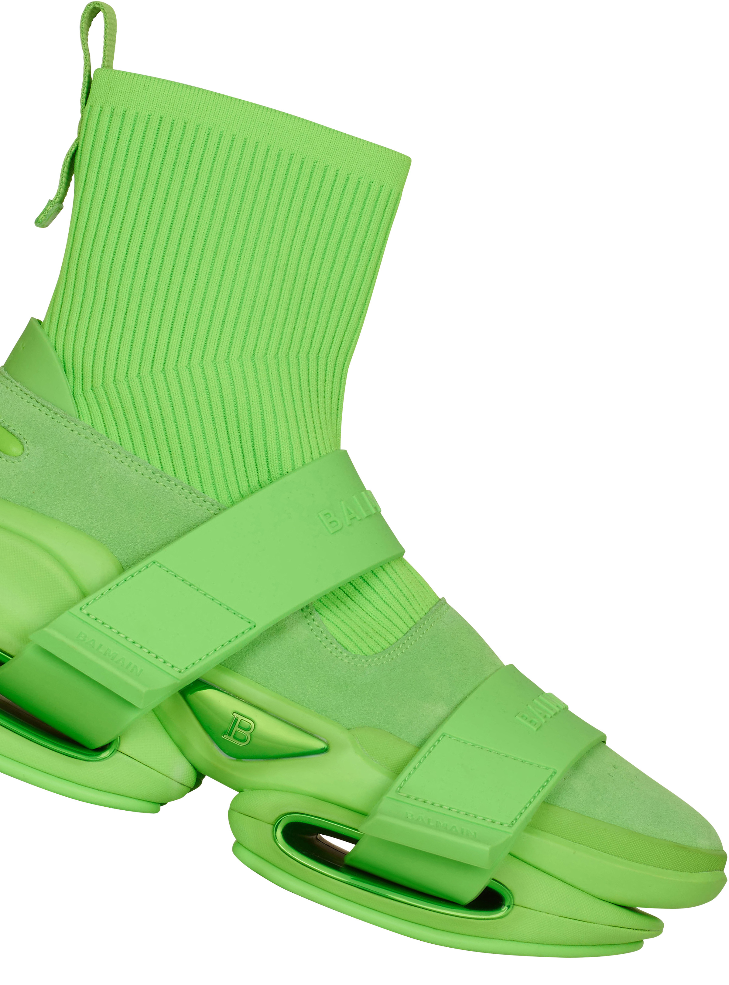 Neoprene and knit B-Bold high-top sneakers with straps - 6