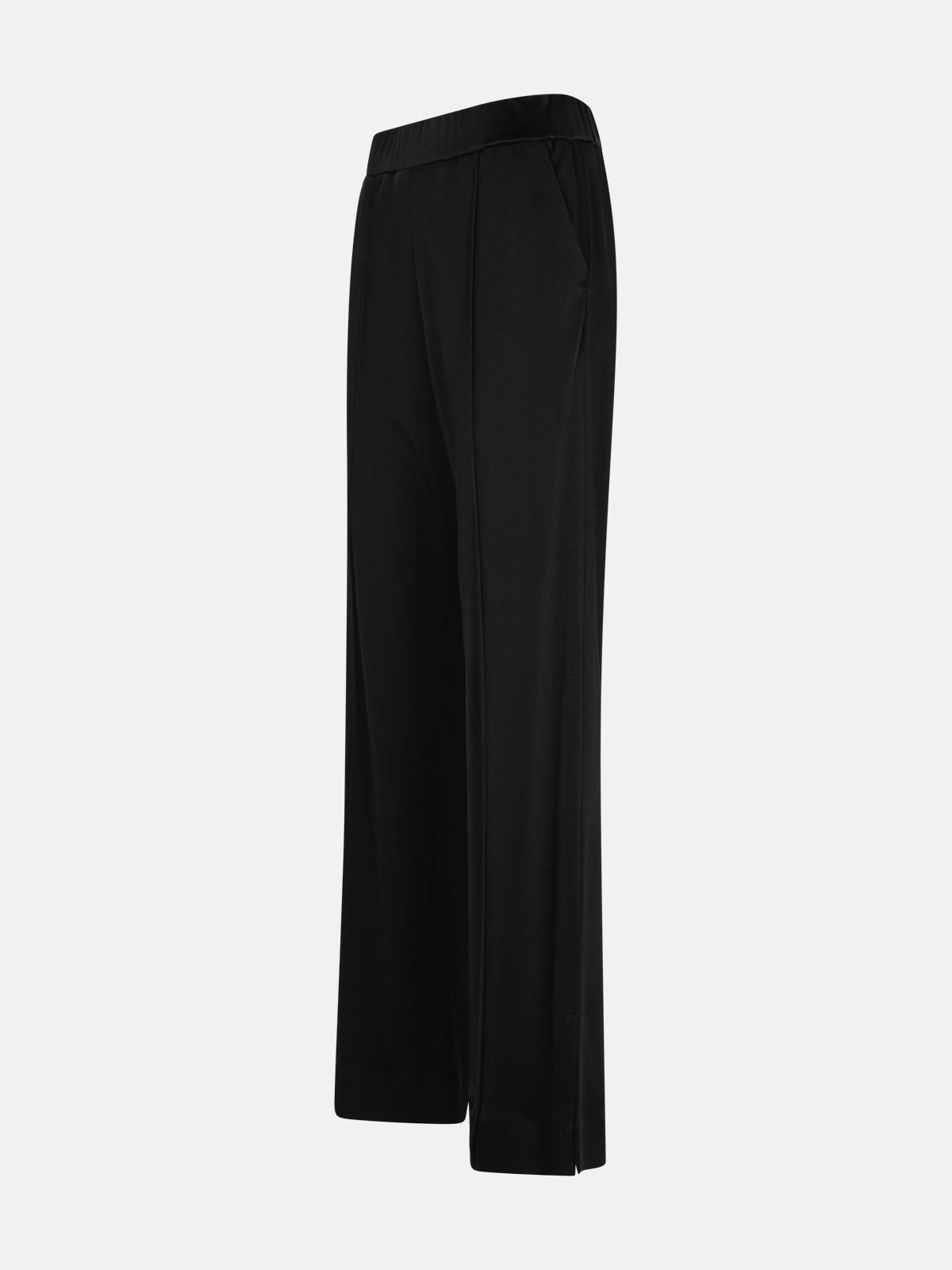 BLACK VISCOSE TROUSERS - 2