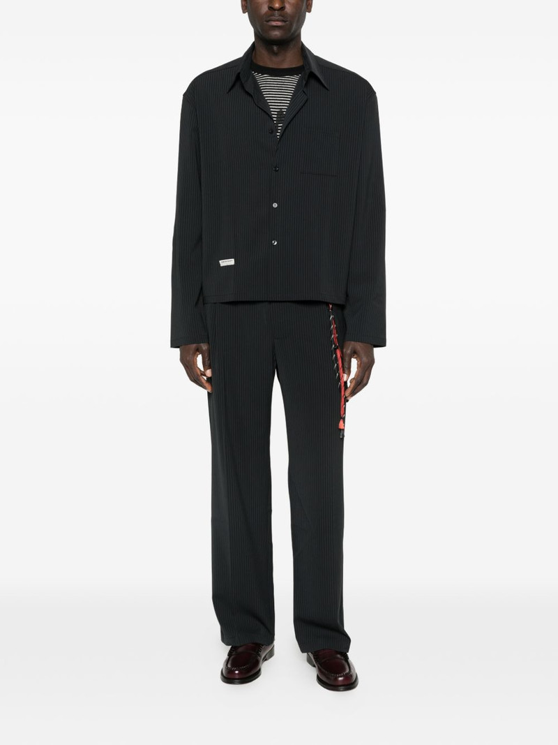 Song for the Mute pinstripe chest-pocket shirt outlook