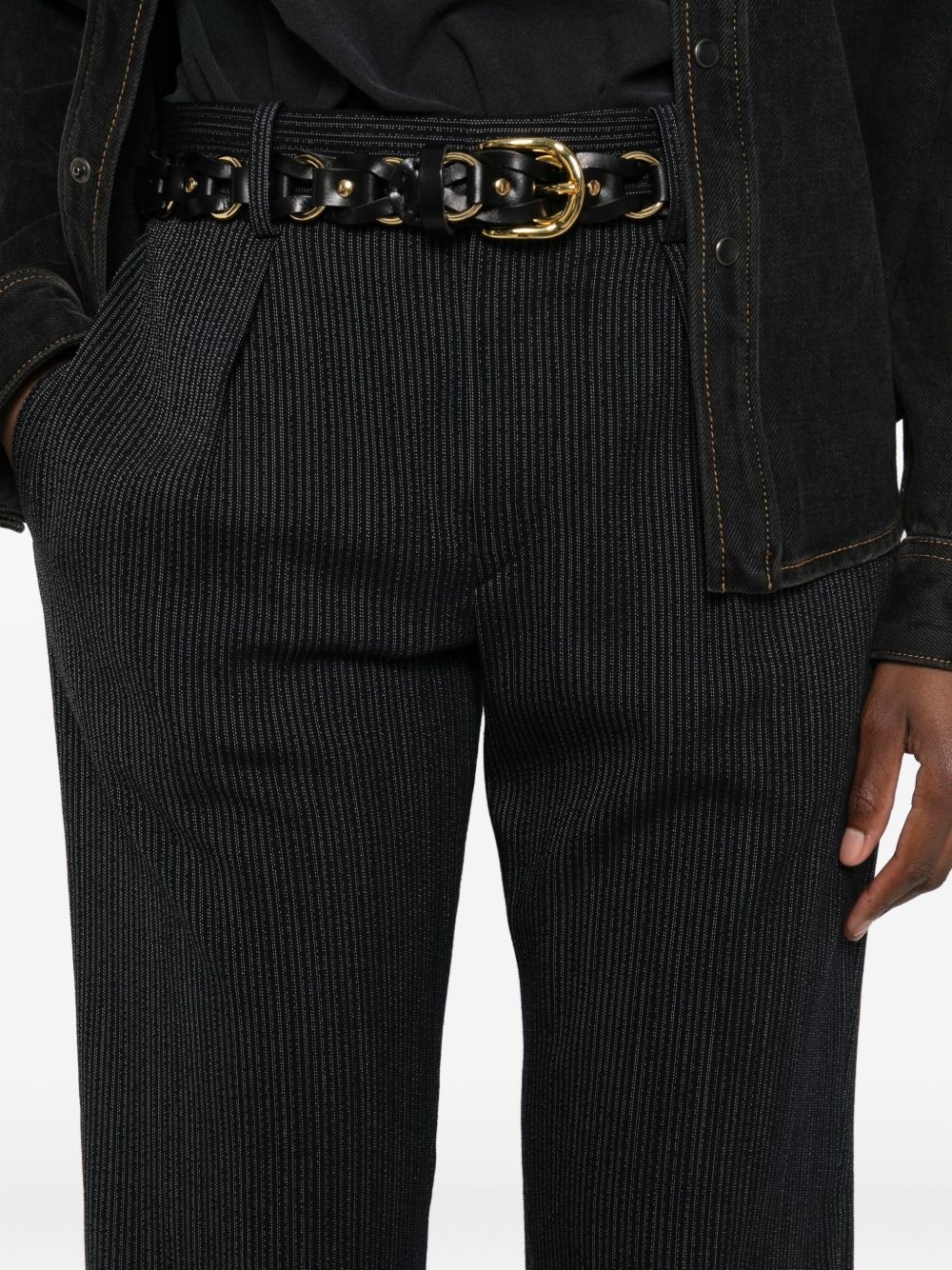 pinstripe pleated trousers - 5