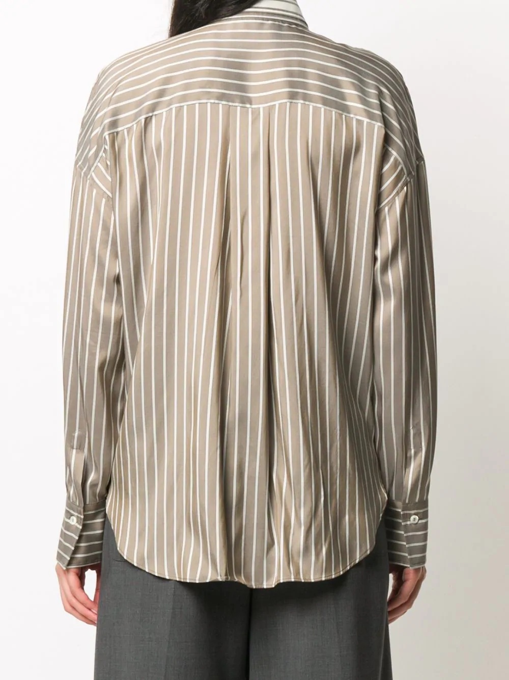 double-collar striped shirt - 4