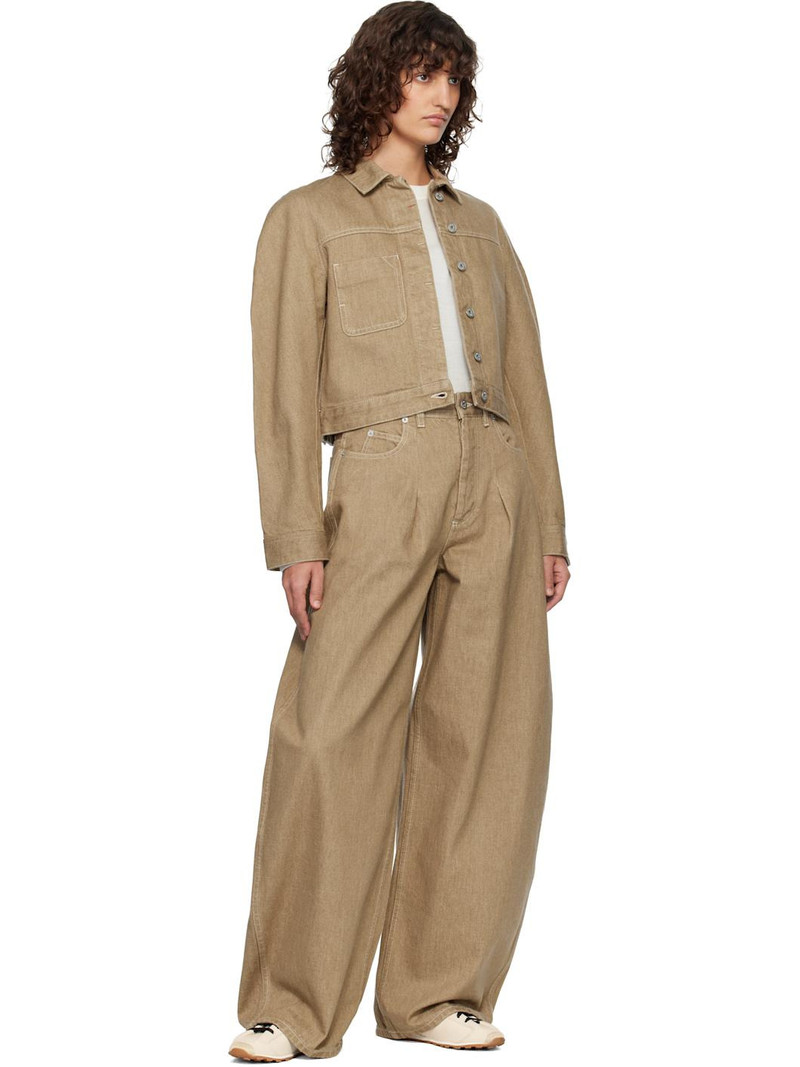 JACQUEMUS Beige 'The Ovalo cargo' Denim Jacket outlook